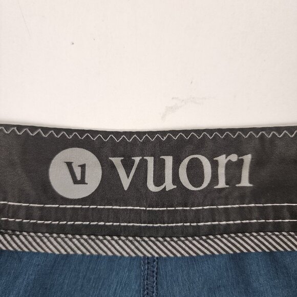 Vuori Shorts Mens 38x7 Gray Blue Performance 4 Way Stretch Boardshorts - Picture 4 of 7